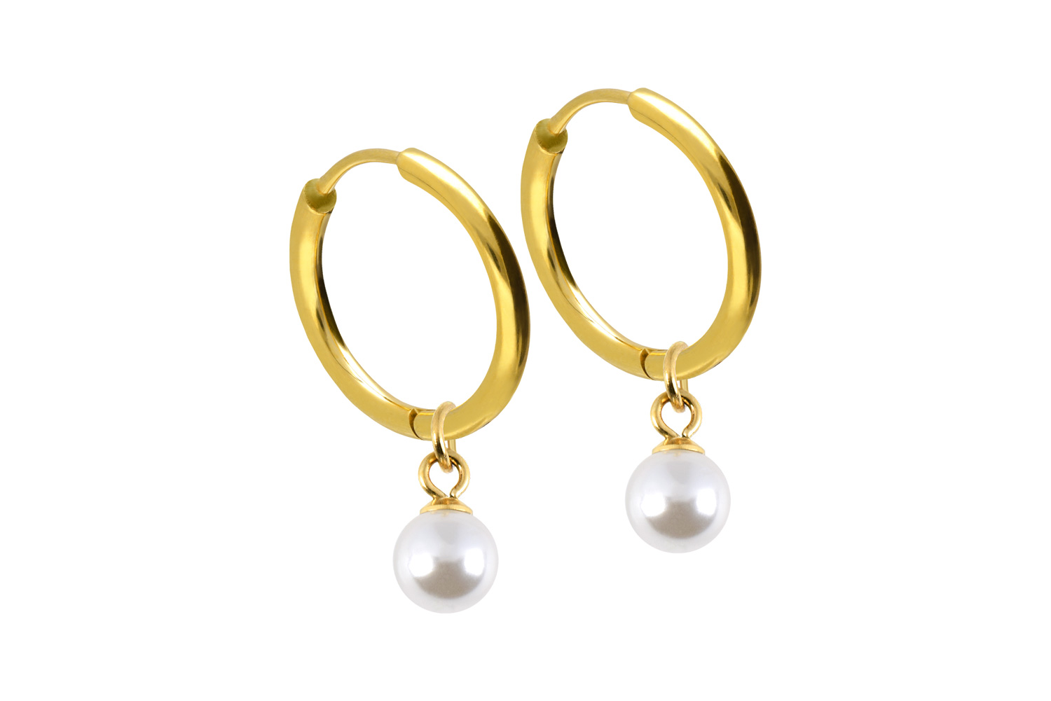 Chirurgenstahl Ohrclicker Creolen SYNTHETISCHE PERLE von Piercingline